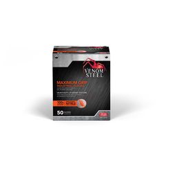 Venom Steel Nitrile Disposable Gloves One Size Fits Most Orange Powder Free 50 ct