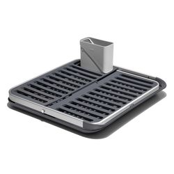 OXO Good Grips 15 in. L X 16 in. W X 2 in. H Black/Gray Aluminum/Plastic Dish Rack