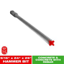 Diablo Rebar Demon 9/16 in. X 29 in. L Carbide Tipped Hammer Drill Bit SDS-Max Shank 1 pk