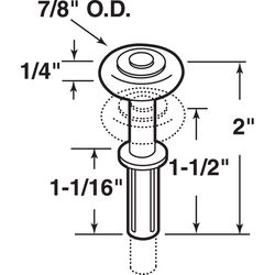 Prime-Line 7/8 in. D Brown Nylon/Steel Bi-fold Door Top Wheel Guide 2 pc