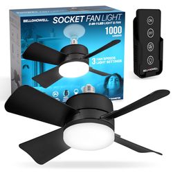 Bell + Howell 15 in. Black Indoor Socket Fanlight