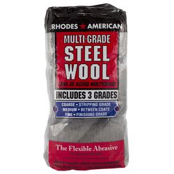 Rhodes American 3 Grade Medium/Coarse/Fine Steel Wool Pad 12 pk