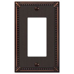 Amerelle Imperial Bead Aged Bronze 1 gang Die-Cast Metal Decorator Wall Plate 1 pk