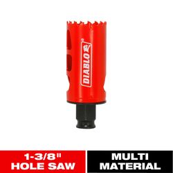 Diablo Snap-Lock Plus 1-3/8 in. Bi-Metal 2-3/8 in. L Hole Saw Arbor Included