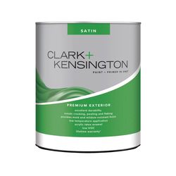 Clark+Kensington Satin Tint Base Ultra White Base Exterior Paint and Primer Exterior 1 qt