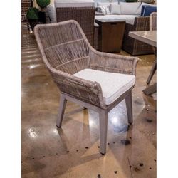 Signature Design by Ashley Beach Front Brown Aluminum Frame Armchair Beige