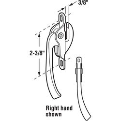 Prime-Line Painted Aluminum Zinc Left Casement Operator Crank Handle 1 pk