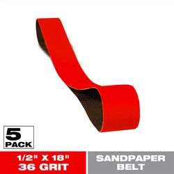 Diablo 18 in. L X .5 in. W Aluminum Oxide Sanding Belt 36 Grit Coarse 5 pc