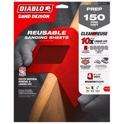 Diablo Sand Demon 9 in. L X 11 in. W 150 Grit Ceramic Blend Sanding Sheet 4 pk