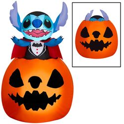 Disney 5 ft. Prelit Stitch Popping Out of Pumpkin Inflatable