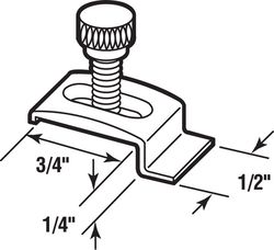 Prime-Line Mill Aluminum Storm Door Panel Clip For 1/2 inch 8 pk