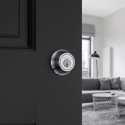 Kwikset SmartKey Security Satin Chrome Metal Double Cylinder Deadbolt
