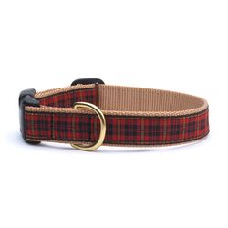 Up Country New Red Plaid Nylon Dog Collar Large