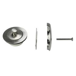 Danco 1-1/2 in. Brushed Nickel Gray Round Brass Lift and Turn Tub Drain Trim Kit