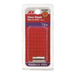 Smith-Cooper 1/8 in. MPT Stainless Steel Close in. L Nipple