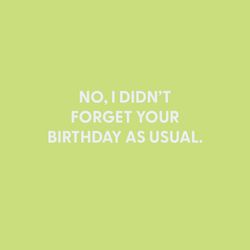 Chive No, I Didn't Forget Your Birthday As Usual. Blank Greeting Card