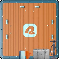 Retrospec Siesta Dock PVC Inflatable Blue Floating Lounger 8 in. H X 7 ft. W X 7 ft. L
