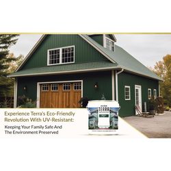 Evolve Terra Flat Green Water-Based Barn and Fence Paint Exterior and Interior 1 gal