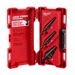 Milwaukee 1/8 to 7/8 in. High Speed Steel Step Drill Bit Set 3-Flat Shank 3 pc