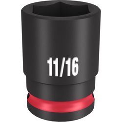 Milwaukee SHOCKWAVE 11/16 in. X 3/8 in. drive SAE 6 Point Standard Impact Rated Socket 1 pc