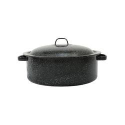 Granite Ware Porcelain Enamel Covered Roaster 9-3/4 in. 48 oz Black
