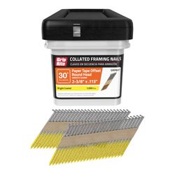 Grip-Rite 2-3/8 in. L X 12 Ga. Angled Strip Bright Framing Nails 30 deg 1000 pk