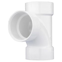 Charlotte Pipe Schedule 40 3 in. Hub X 3 in. D Hub PVC Sanitary Tee with Left Side Inlet 1 pk