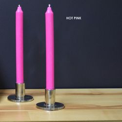 Kiri Tapers Hot Pink Unscented Scent Taper Candle