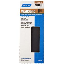Norton WallSand 11-1/4 in. L X 4-3/16 in. W 100 Grit Silicon Carbide Drywall Sandpaper 25 pk