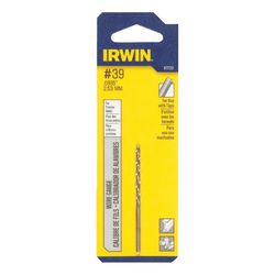 IRWIN #39 X 1-3/8 in. L High Speed Steel Jobber Length Wire Gauge Bit Straight Shank 1 pk