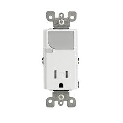 Leviton Decora 15 amps 125 V White Outlet/Guide Light 5-15R 1 pk