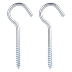 Ace Small Zinc-Plated Steel 3.375 in. L Ceiling Hook 50 lb 2 pk