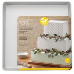 Wilton Aluminum Square Cake Pan Silver 3 pc