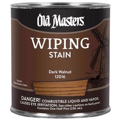 Old Masters Semi-Transparent Dark Walnut Oil-Based Wiping Stain 1/2 pt