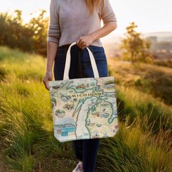 Xplorer Maps Large Cotton Canvas Tote Bag