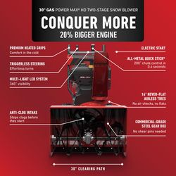 Toro 30 in. 302 cc Two stage Gas Snow Blower