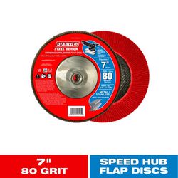 Diablo Steel Demon 7 in. Zirconia Aluminum Oxide Bolt-On Flap Disc 80 Grit Medium 1 pk