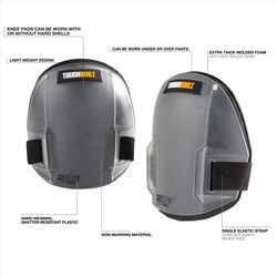 ToughBuilt 7.48 in. L X 5.91 in. W Plastic 2-in-1 Knee Pads Gray One Size Fits All