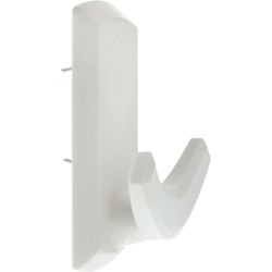 HILLMAN White Plastic Rectangular Decorative Hooks 20 lb. cap. 1 pk