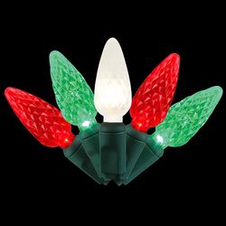 Celebrations LED C6 Red/Green/Pure White 5 ct Replacement Christmas Light Bulbs