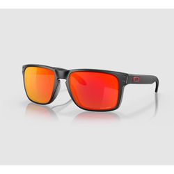 Oakley Holbrook XL Sunglasses Unisex Matte Black Frame Orange Lens Blue Light Blocking