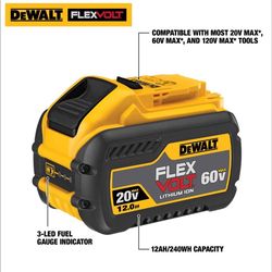 DeWalt 20V/60V MAX FLEXVOLT 9Ah Battery with DEWALT 60V MAX Brushless Cordless 7-1/4-In Circular Saw