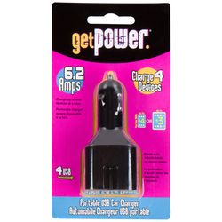 GetPower 4 Port Car Cell Phone Charger 1 pk