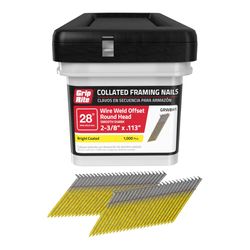 Grip-Rite 2-3/8 in. L Angled Strip Bright Framing Nails 28 deg 1000 pk