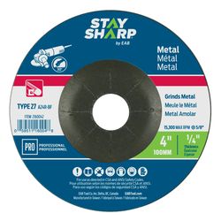 Stay Sharp 4 in. D X 5/8 in. X 1/4 in. thick Grinding Wheel 1 pc