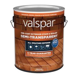 Valspar One-Coat Semi-Transparent Redwood Naturaltone Water-Based Acrylic Stain and Sealer 1 gal