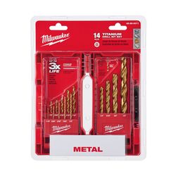 Milwaukee Thunderbolt Assorted High Carbon Steel Drill Bit Set 3-Flat Shank 14 pc