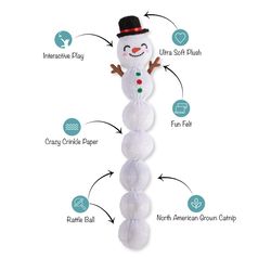 Fringe Studio Petshop For Cat Black/White Plush Holiday Catnip Toy 1 pk