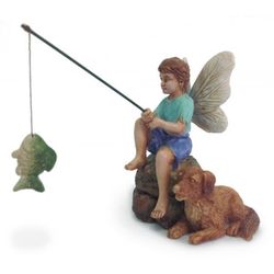 Marshall Home and Garden Assorted Ceramic 3 in. H X 2 in. L X 2 in. W Gone Fishin Figurine