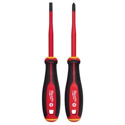 Milwaukee #2 & 1/4 in. X 4 in. L Insulated Screwdriver Set 2 pk